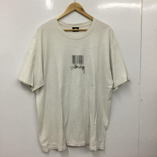 ステューシー STUSSY Tシャツ 半袖 半袖カットソー プリントTシャツ クルーネックカットソー XL ロゴ、文字 白 / ホワイト / white メンズ USED 古着 中古 10160758