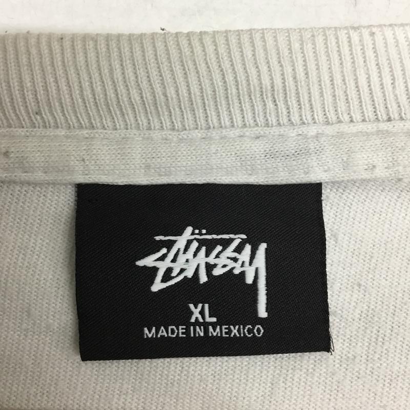 ステューシー STUSSY Tシャツ 半袖 半袖カットソー プリントTシャツ クルーネックカットソー XL ロゴ、文字 白 / ホワイト / white メンズ USED 古着 中古 10160758