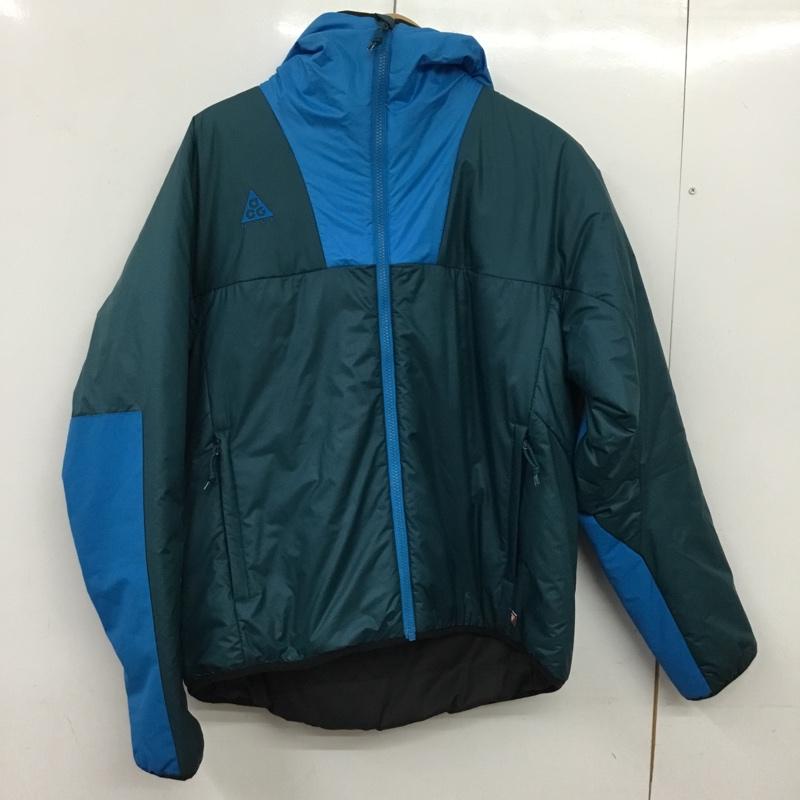ナイキ エィシージー NIKE ACG ジャケット、上着 ジャンパー、ブルゾン ジップアップジャケット ダウンジャケット アウター L ロゴ、文字 青 / ブルー / blue X 緑 / グリーン / green メンズ USED 古着 中古 10160761