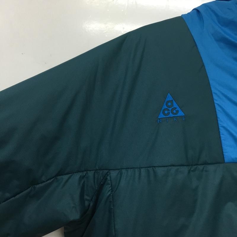 ナイキ エィシージー NIKE ACG ジャケット、上着 ジャンパー、ブルゾン ジップアップジャケット ダウンジャケット アウター L ロゴ、文字 青 / ブルー / blue X 緑 / グリーン / green メンズ USED 古着 中古 10160761