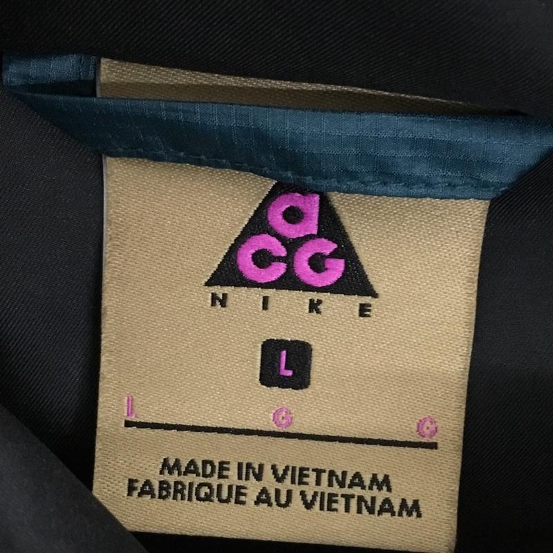 ナイキ エィシージー NIKE ACG ジャケット、上着 ジャンパー、ブルゾン ジップアップジャケット ダウンジャケット アウター L ロゴ、文字 青 / ブルー / blue X 緑 / グリーン / green メンズ USED 古着 中古 10160761