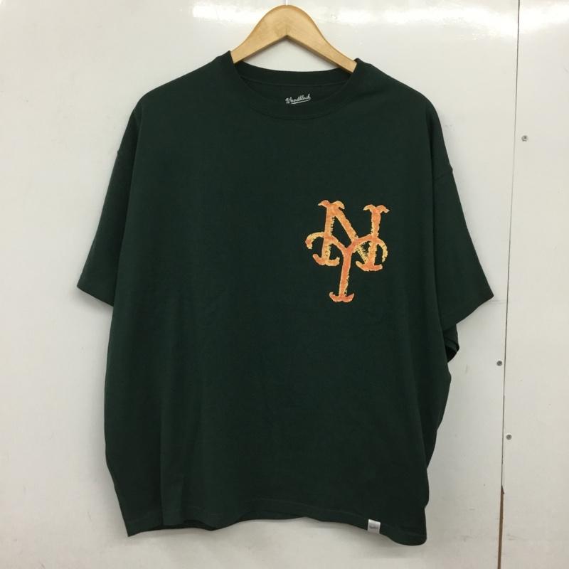 ウッドブロック WOODBLOCK Tシャツ 半袖 半袖カットソー プリントTシャツ クルーネックカットソー XL プリント 緑 / グリーン / green メンズ USED 古着 中古 10160764