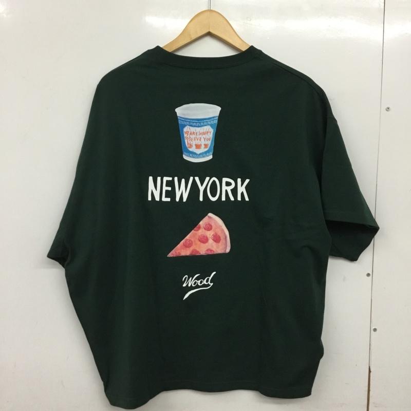 ウッドブロック WOODBLOCK Tシャツ 半袖 半袖カットソー プリントTシャツ クルーネックカットソー XL プリント 緑 / グリーン / green メンズ USED 古着 中古 10160764