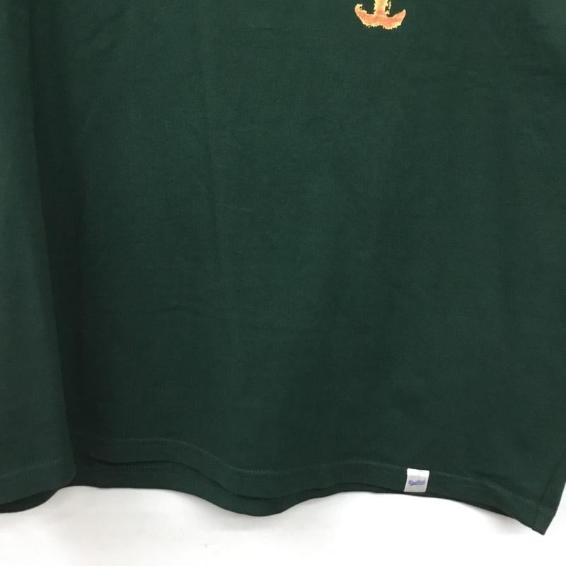 ウッドブロック WOODBLOCK Tシャツ 半袖 半袖カットソー プリントTシャツ クルーネックカットソー XL プリント 緑 / グリーン / green メンズ USED 古着 中古 10160764
