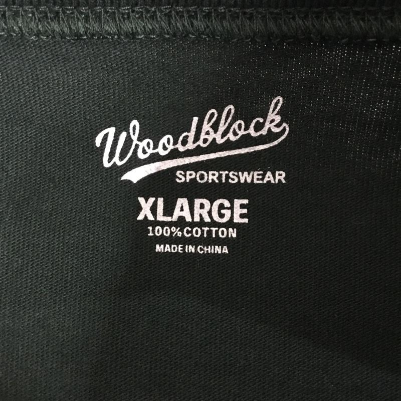 ウッドブロック WOODBLOCK Tシャツ 半袖 半袖カットソー プリントTシャツ クルーネックカットソー XL プリント 緑 / グリーン / green メンズ USED 古着 中古 10160764
