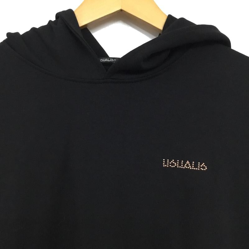 ウザリス USUALIS ベスト ベスト プルオーバー L ロゴ、文字 黒 / ブラック / black メンズ USED 古着 中古 10160766