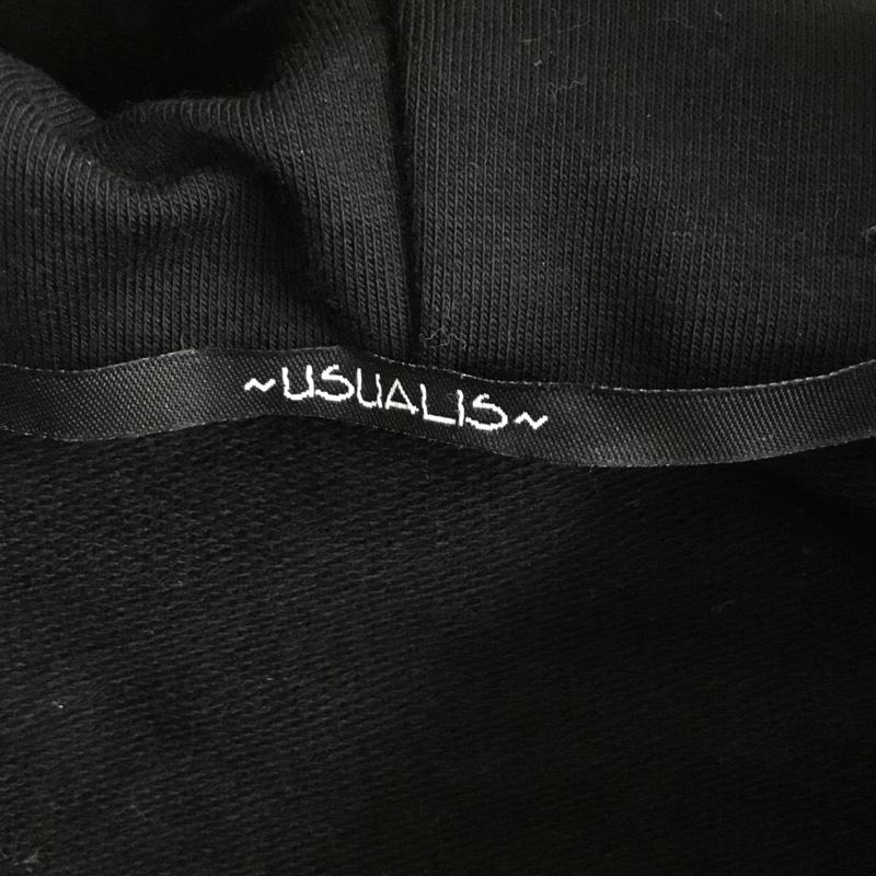 ウザリス USUALIS ベスト ベスト プルオーバー L ロゴ、文字 黒 / ブラック / black メンズ USED 古着 中古 10160766