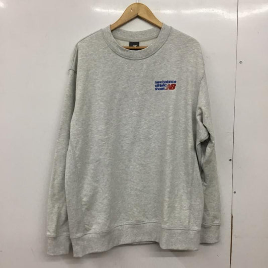 ニューバランス New Balance トレーナー 長袖 長袖トレーナー スウェット クルーネック プルオーバー L ロゴ、文字 灰 / グレー / gray メンズ USED 古着 中古 10160768