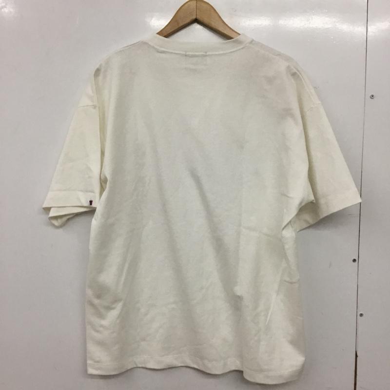 ウッドブロック WOODBLOCK Tシャツ 半袖 半袖カットソー プリントTシャツ クルーネックカットソー L ロゴ、文字 白 / ホワイト / white メンズ USED 古着 中古 10160769