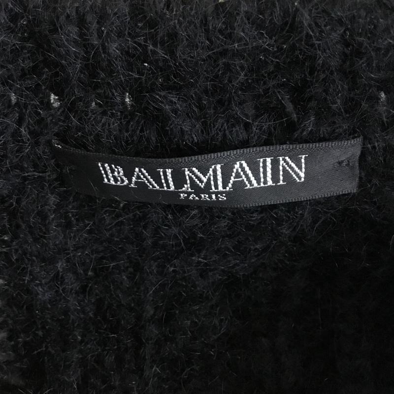 バルマン BALMAIN ニット、セーター 長袖 長袖ニットカットソー クルーネック セーター M  黒 / ブラック / black メンズ USED 古着 中古 10160770