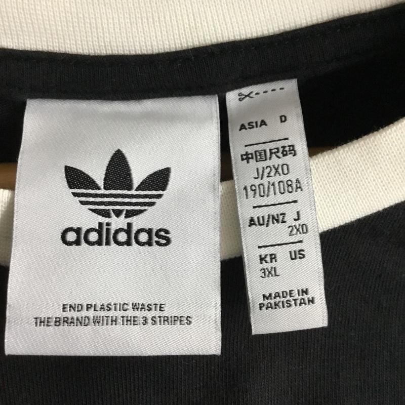 アディダス adidas カットソー 長袖 長袖カットソー プリントカットソー クルーネック ロゴ、文字 黒 / ブラック / black メンズ USED 古着 中古 10160772
