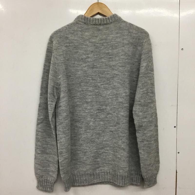 ブイツー V2 ニット、セーター 長袖 長袖ニットカットソー クルーネック セーター XL プリント 灰 / グレー / gray メンズ USED 古着 中古 10160774