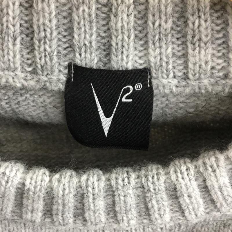 ブイツー V2 ニット、セーター 長袖 長袖ニットカットソー クルーネック セーター XL プリント 灰 / グレー / gray メンズ USED 古着 中古 10160774