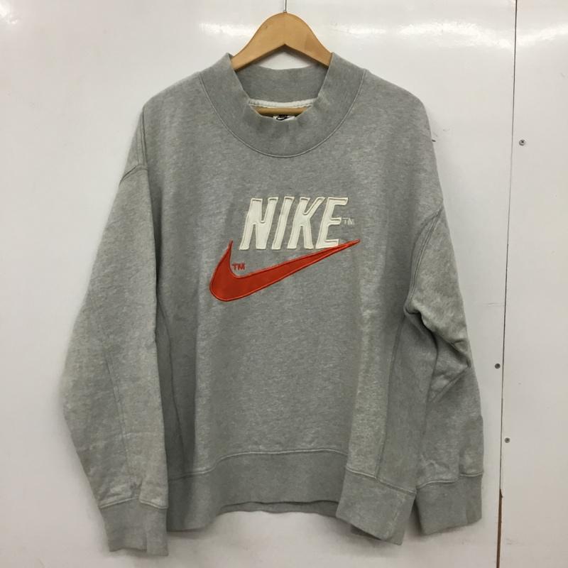 ナイキ NIKE トレーナー 長袖 長袖トレーナー スウェット プルオーバー L ロゴ、文字 灰 / グレー / gray メンズ USED 古着 中古 10160775