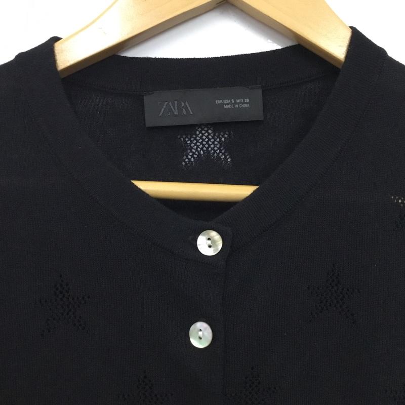 ザラ ZARA カーディガン 半袖 S 無地 黒 / ブラック / black レディース USED 古着 中古 10160781