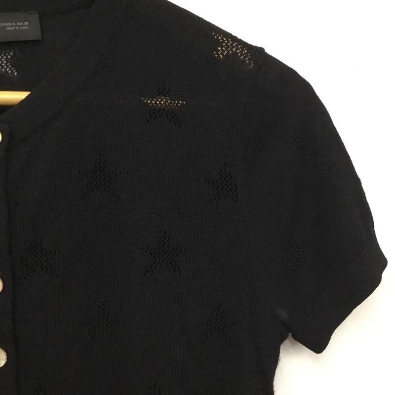 ザラ ZARA カーディガン 半袖 S 無地 黒 / ブラック / black レディース USED 古着 中古 10160781