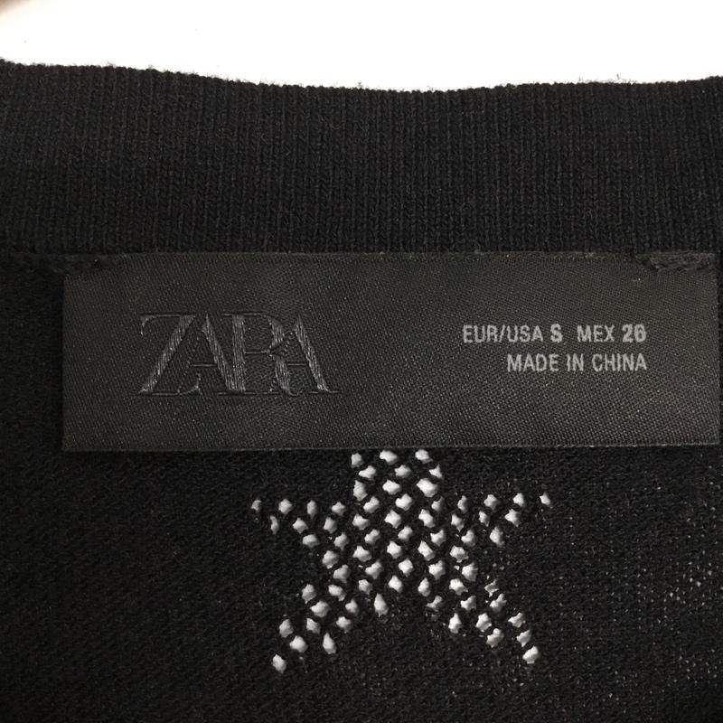 ザラ ZARA カーディガン 半袖 S 無地 黒 / ブラック / black レディース USED 古着 中古 10160781