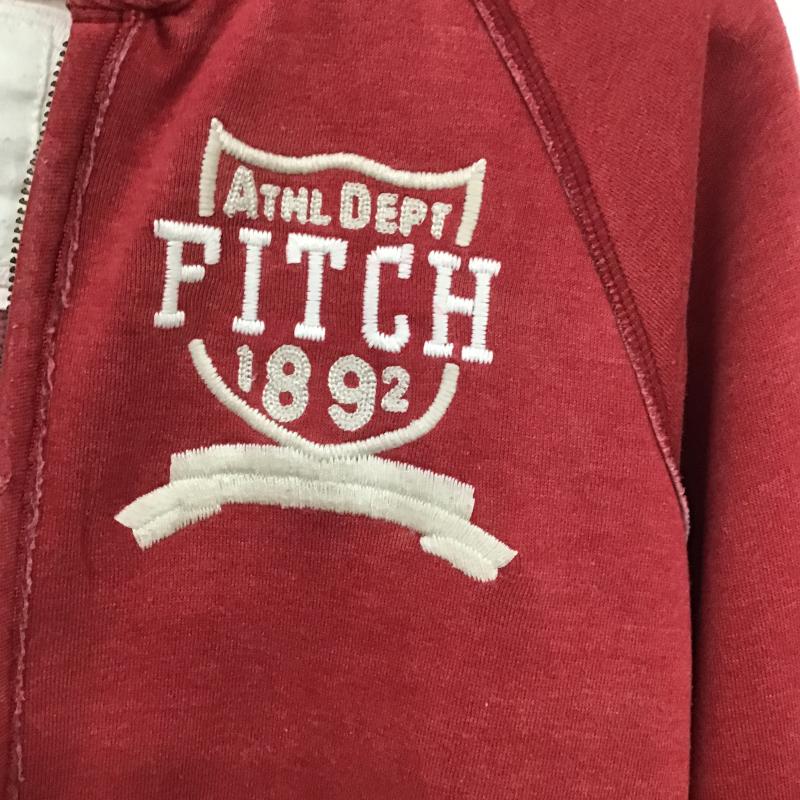 アバクロンビーアンドフィッチ ABERCROMBIE&FITCH ジャケット、上着 ジャンパー、ブルゾン ジップアップジャケット アウター ノーカラージャケット M ロゴ、文字 X ダメージ加工 赤 / レッド / red メンズ USED 古着 中古 10160787