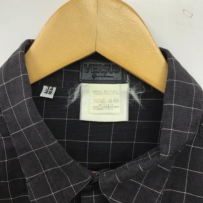 ヴェルサス VERSUS シャツ、ブラウス 長袖 長袖シャツ チェックシャツ カラーシャツ チェック 紺 / ネイビー / navy メンズ USED 古着 中古 10160794