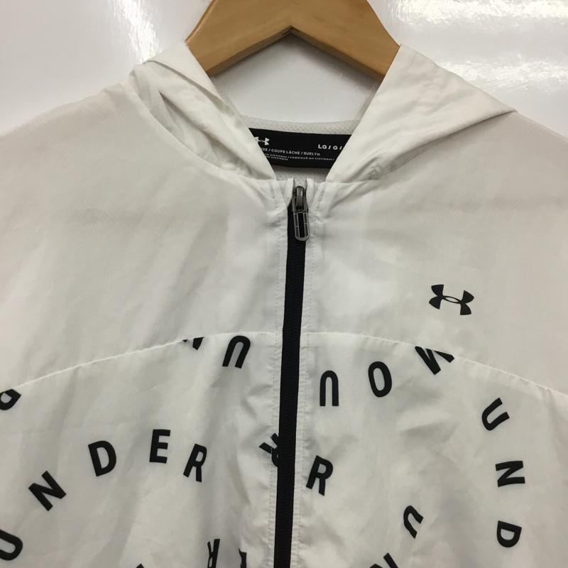 アンダーアーマー UNDER ARMOUR ジャケット、上着 ジャンパー、ブルゾン L プリント X ロゴ、文字 白 / ホワイト / white レディース USED 古着 中古 10160798