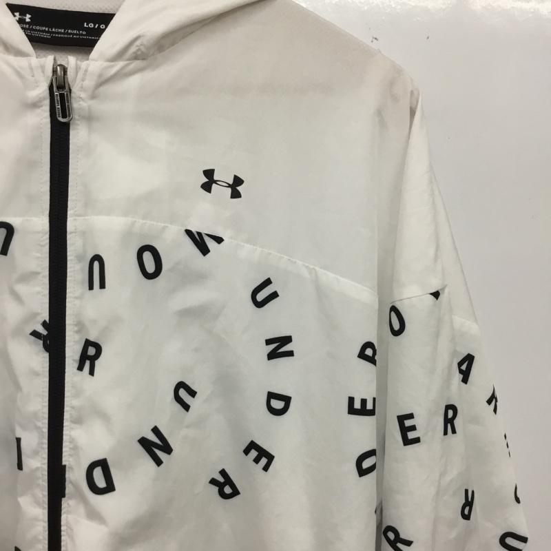 アンダーアーマー UNDER ARMOUR ジャケット、上着 ジャンパー、ブルゾン L プリント X ロゴ、文字 白 / ホワイト / white レディース USED 古着 中古 10160798