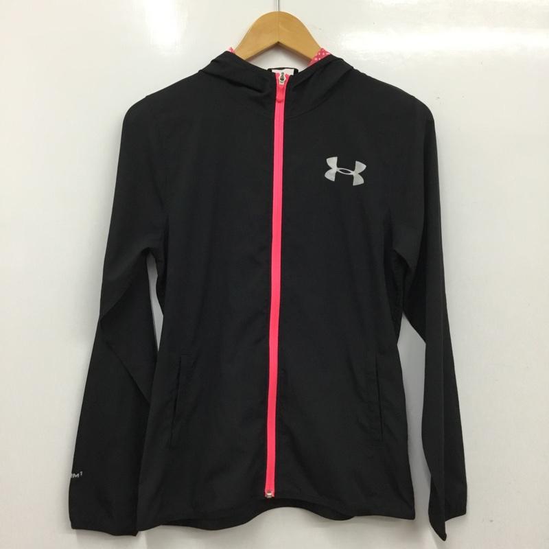 アンダーアーマー UNDER ARMOUR ジャケット、上着 ジャンパー、ブルゾン M ロゴ、文字 X プリント 黒 / ブラック / black レディース USED 古着 中古 10160800