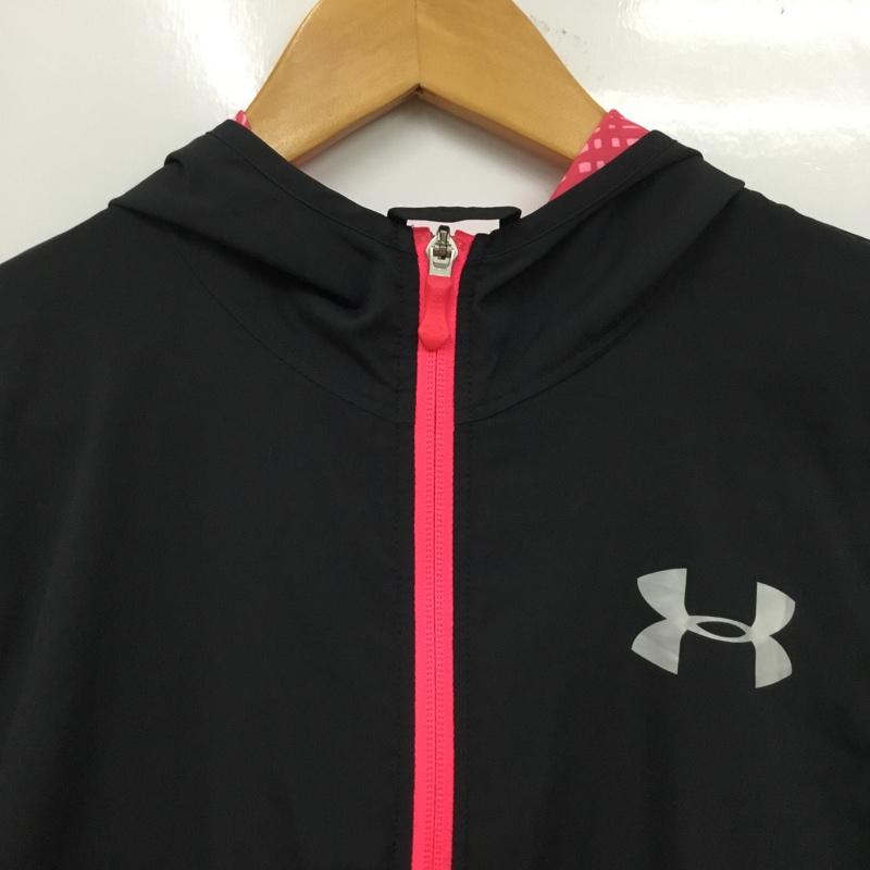アンダーアーマー UNDER ARMOUR ジャケット、上着 ジャンパー、ブルゾン M ロゴ、文字 X プリント 黒 / ブラック / black レディース USED 古着 中古 10160800