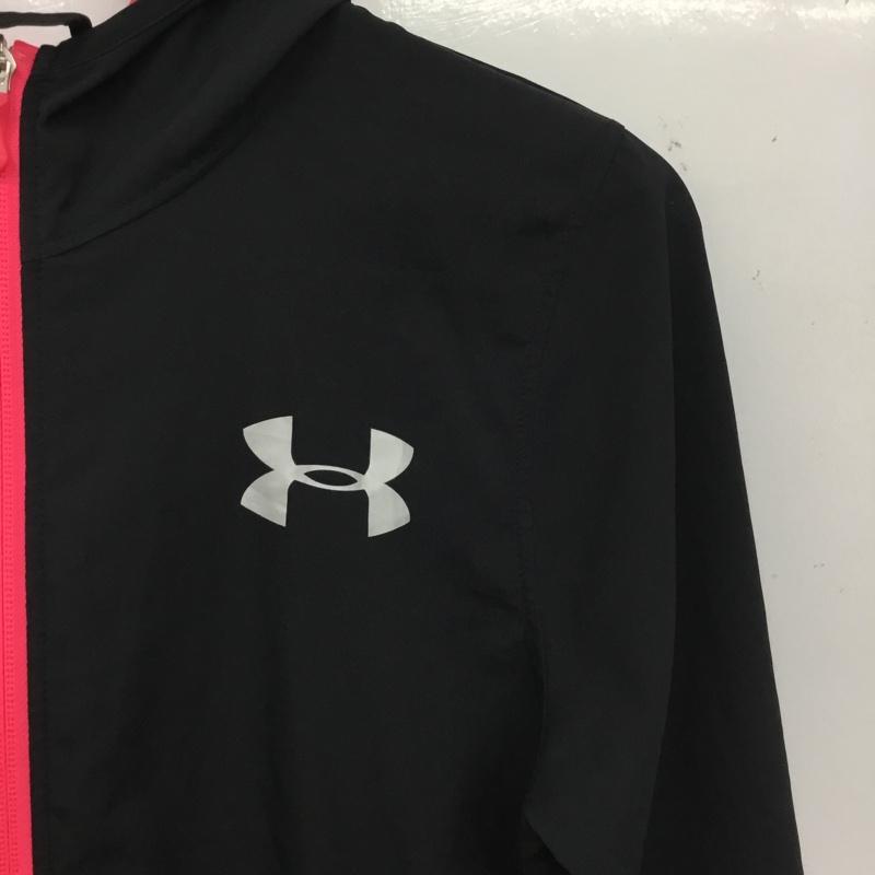 アンダーアーマー UNDER ARMOUR ジャケット、上着 ジャンパー、ブルゾン M ロゴ、文字 X プリント 黒 / ブラック / black レディース USED 古着 中古 10160800