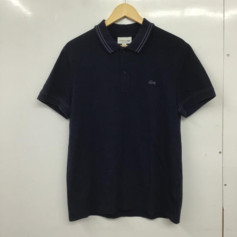 ラコステ LACOSTE ポロシャツ 半袖 半袖ポロシャツ カラーシャツ 半袖カットソー 4 ロゴ、文字 紺 / ネイビー / navy メンズ USED 古着 中古 10160801