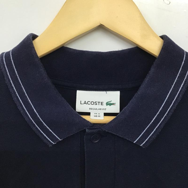 ラコステ LACOSTE ポロシャツ 半袖 半袖ポロシャツ カラーシャツ 半袖カットソー 4 ロゴ、文字 紺 / ネイビー / navy メンズ USED 古着 中古 10160801