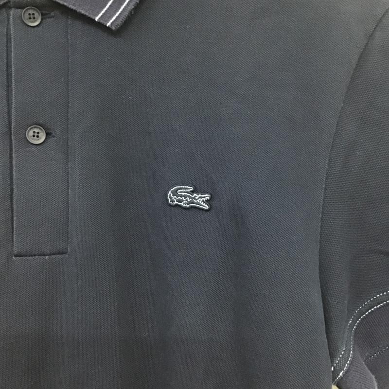 ラコステ LACOSTE ポロシャツ 半袖 半袖ポロシャツ カラーシャツ 半袖カットソー 4 ロゴ、文字 紺 / ネイビー / navy メンズ USED 古着 中古 10160801