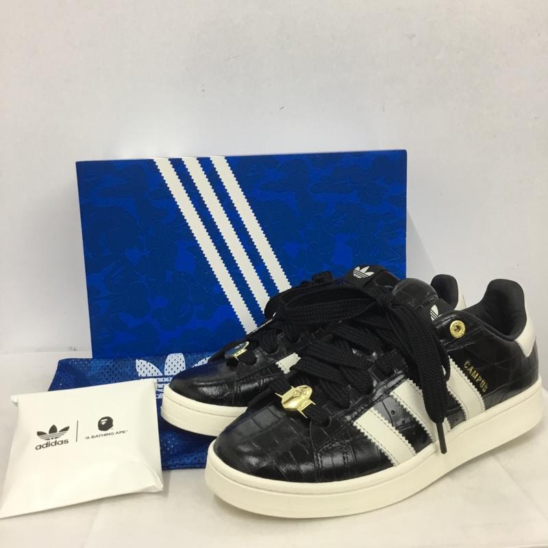 アディダス adidas スニーカー スニーカー KJ8851 CAMPUS 00S BAPE A BATHING APE 27cm 箱有 27.0cm ロゴ、文字 黒 / ブラック / black X 金 / ゴールド / gold color X オフホワイト / オフホワイト / メンズ USED 古着 中古 10160805