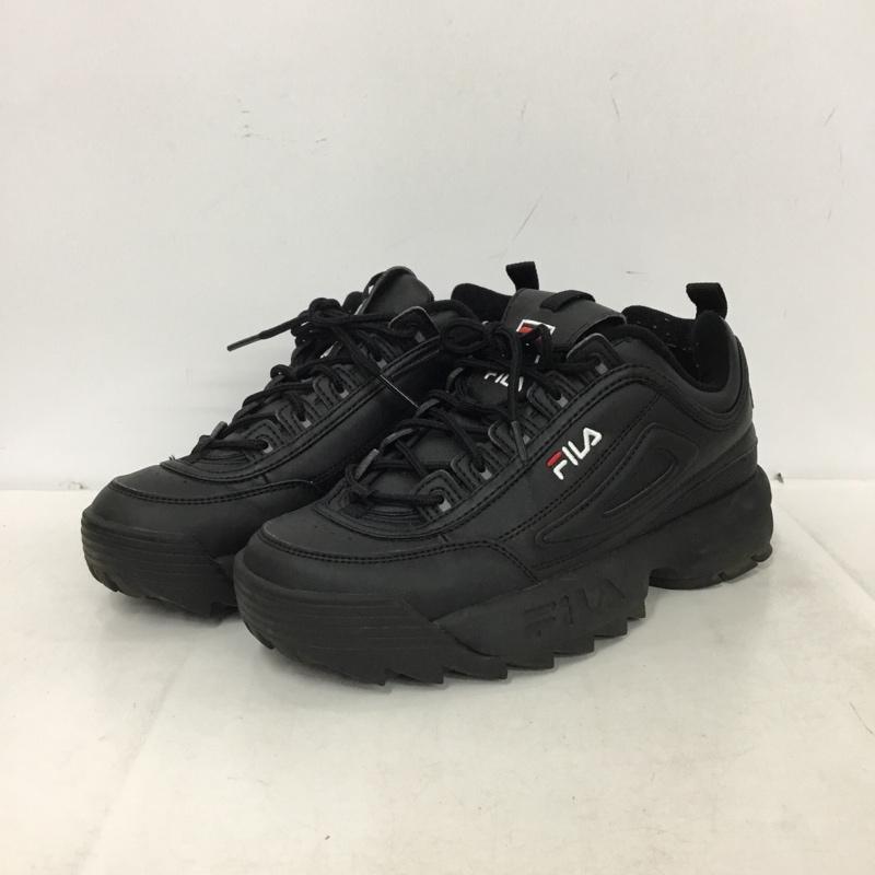 フィラ FILA スニーカー スニーカー UFW19054-013 DISRUPTOR2 厚底スニーカー 24cm 24.0cm ロゴ、文字 黒 / ブラック / black レディース USED 古着 中古 10160808
