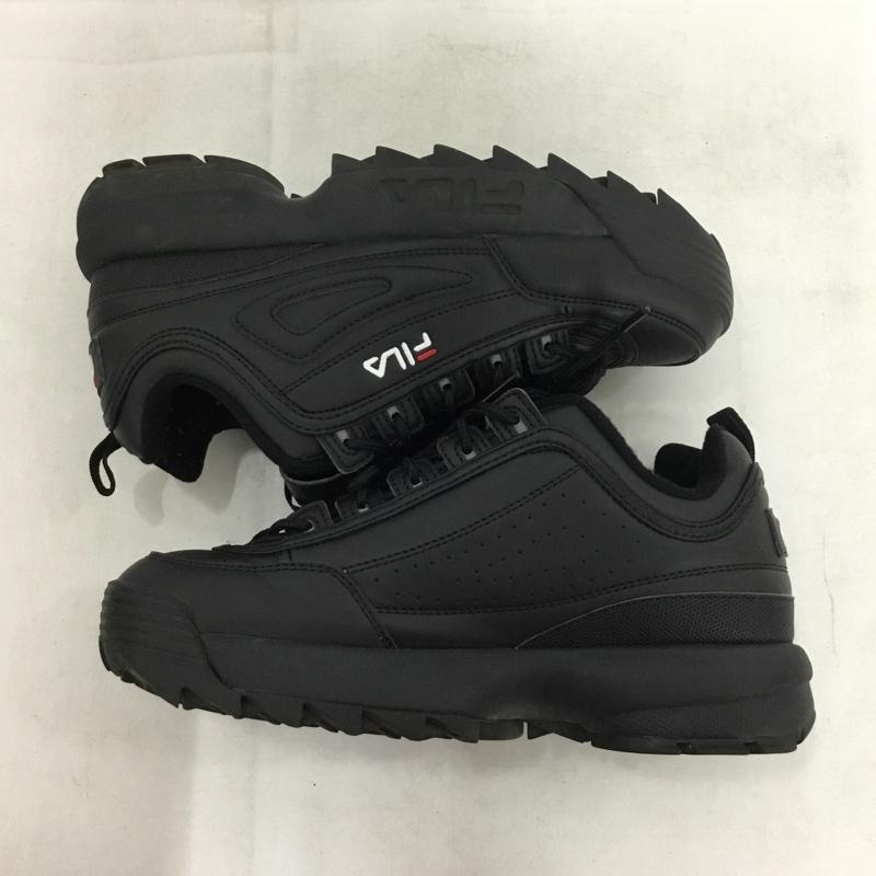 フィラ FILA スニーカー スニーカー UFW19054-013 DISRUPTOR2 厚底スニーカー 24cm 24.0cm ロゴ、文字 黒 / ブラック / black レディース USED 古着 中古 10160808