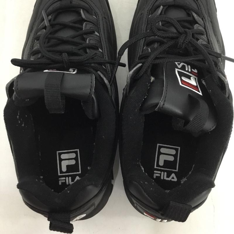 フィラ FILA スニーカー スニーカー UFW19054-013 DISRUPTOR2 厚底スニーカー 24cm 24.0cm ロゴ、文字 黒 / ブラック / black レディース USED 古着 中古 10160808