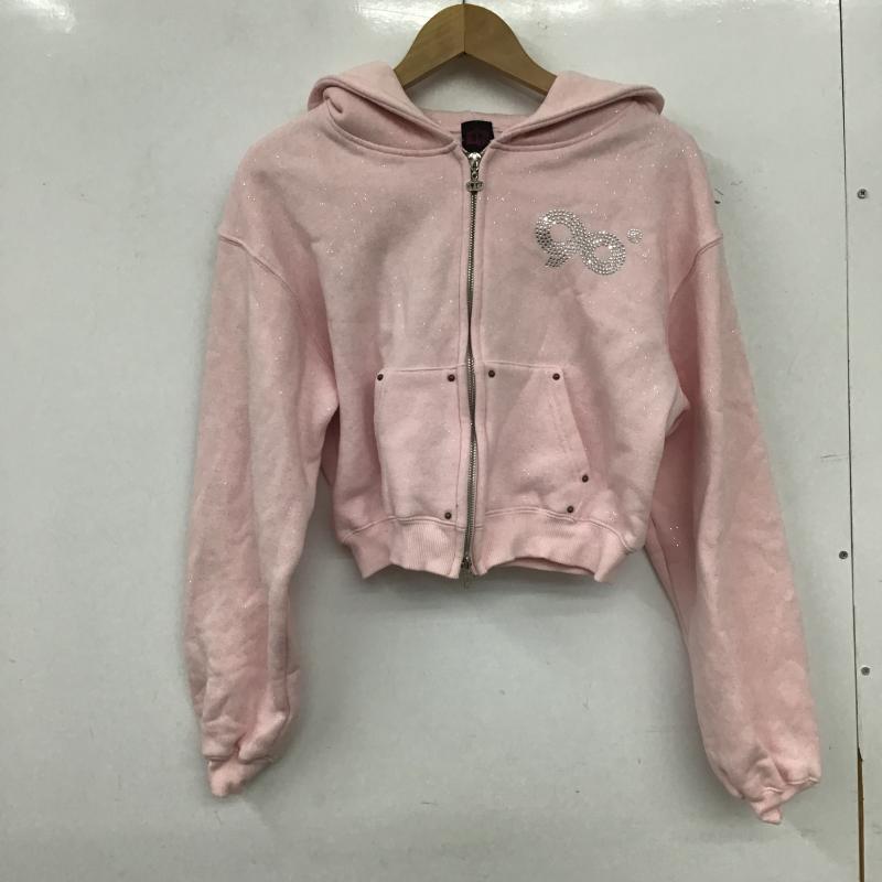 ナインティナインティ 9090 パーカー 長袖 M 無地 桃 / ピンク / pink レディース USED 古着 中古 10160809
