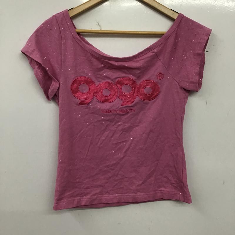 ナインティナインティ 9090 カットソー 半袖 M ロゴ、文字 桃 / ピンク / pink レディース USED 古着 中古 10160810