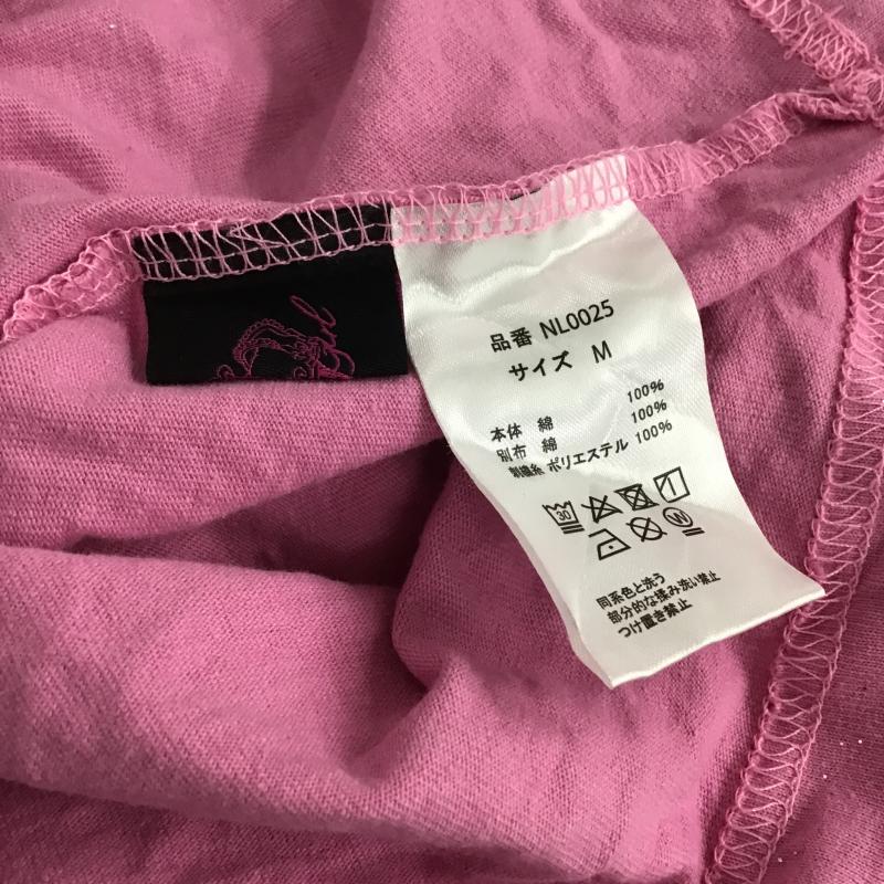 ナインティナインティ 9090 カットソー 半袖 M ロゴ、文字 桃 / ピンク / pink レディース USED 古着 中古 10160810