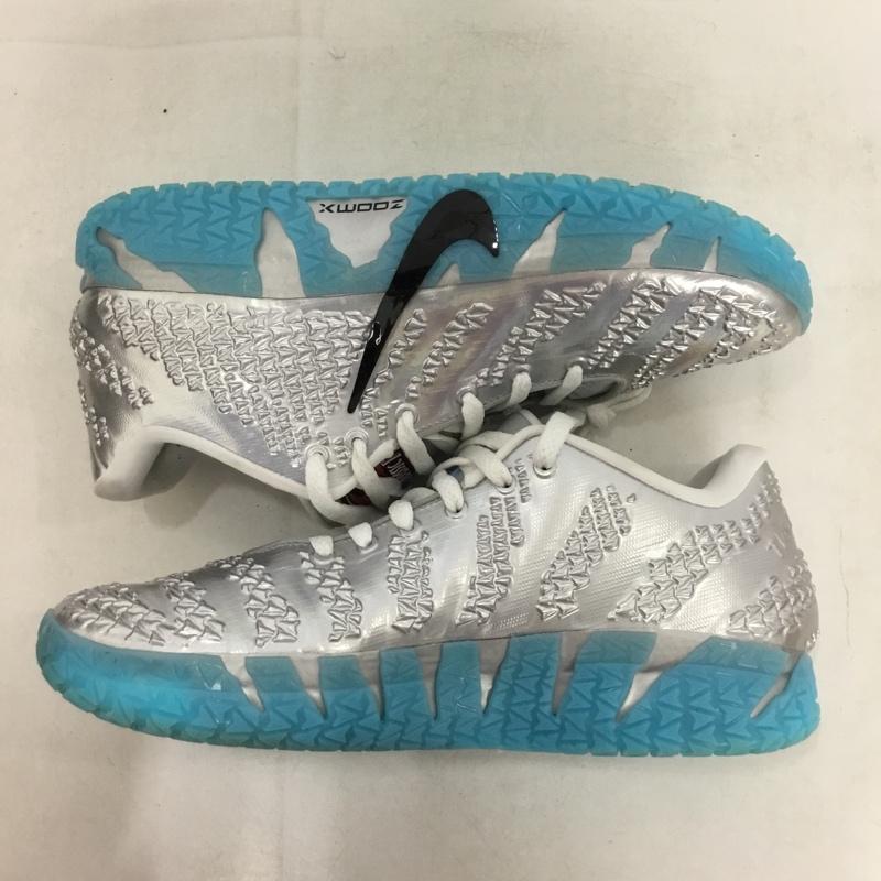 ナイキ NIKE スニーカー スニーカー IU7239 002 JA 3 Cloud Island EP 28cm 箱有 ジュラシックパーク バスケットボールシューズ 28.0cm ロゴ、文字 銀 / シルバー / silver color X 水色 / ライトブルー / メンズ USED 古着 中古 10160814