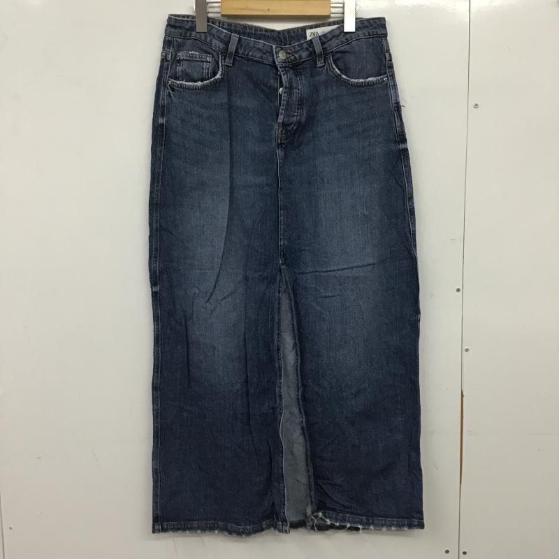 ザラ ZARA スカート ロングスカート デニムスカート L 無地 青 / ブルー / blue レディース USED 古着 中古 10160816