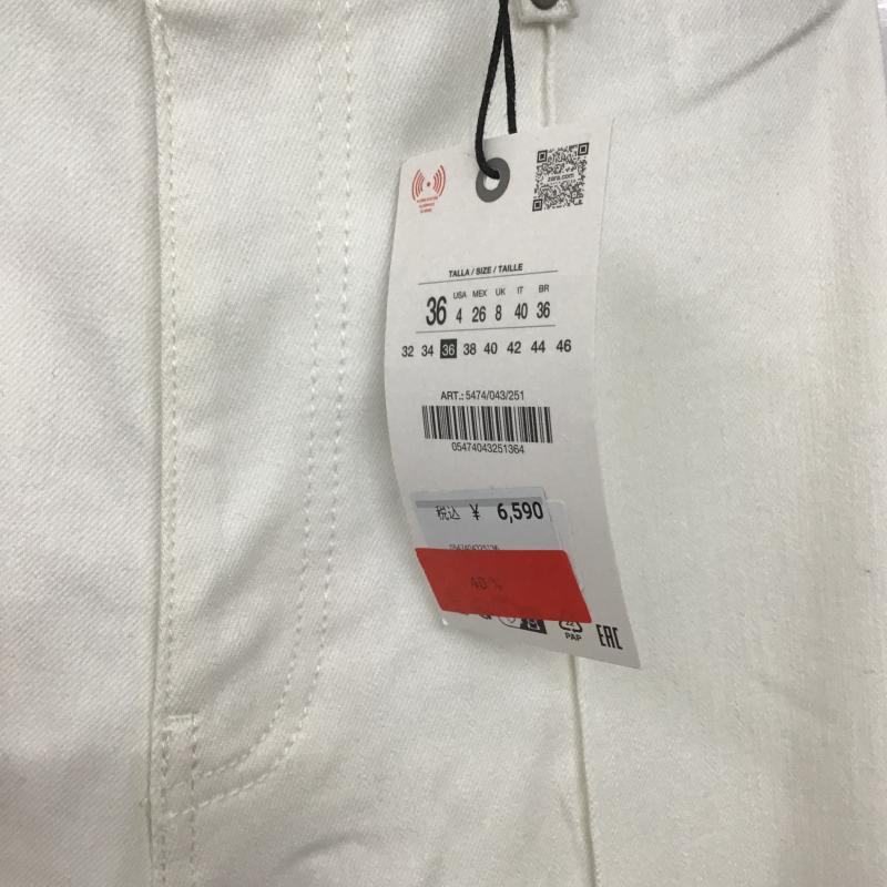 ザラ ZARA パンツ デニム、ジーンズ ホワイトデニム タグ付 36 無地 白 / ホワイト / white レディース USED 古着 中古 10160818