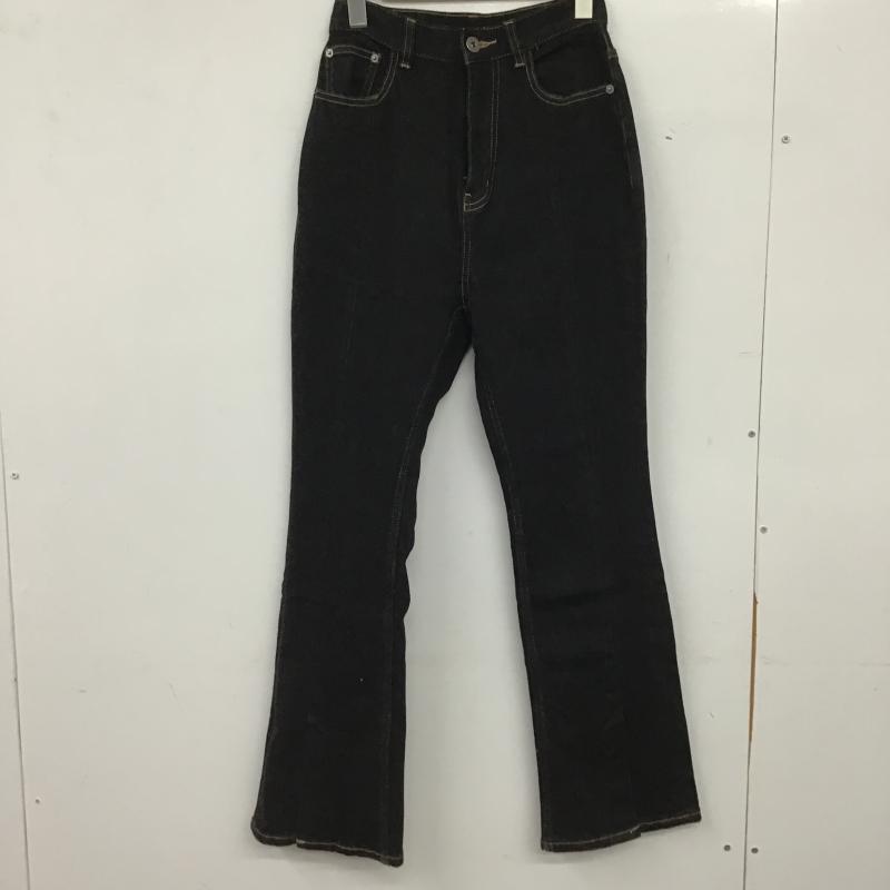 ヘザー Heather パンツ デニム、ジーンズ HE050106TO フレアスリットデニム S 無地 黒 / ブラック / black レディース USED 古着 中古 10160820