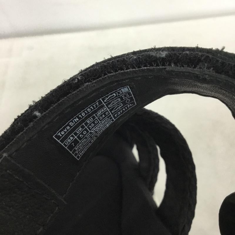 テバ Teva サンダル サンダル 1015177 ZAMORA 厚底ソール スポーツサンダル 24cm 24.0cm ロゴ、文字 黒 / ブラック / black X 白 / ホワイト / white レディース USED 古着 中古 10160828