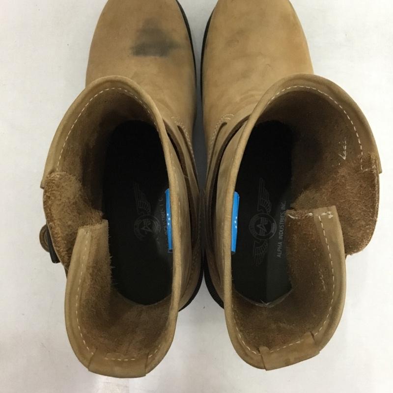 アルファインダストリー Alpha Industries ブーツ エンジニアブーツ ショート丈 25.5cm 25.5cm ロゴ、文字 ベージュ / ベージュ / beige メンズ USED 古着 中古 10160831