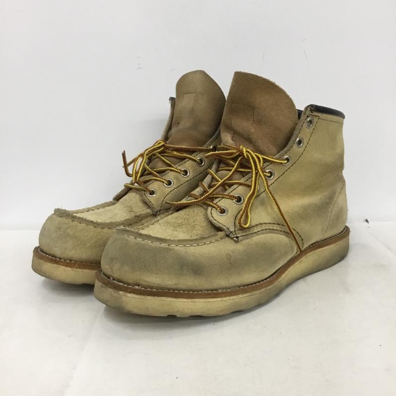 レッドウィング RED WING ブーツ ショートブーツ 8173 6インチクラシックモックトゥ USA8.5E US：8.5 ロゴ、文字 ベージュ / ベージュ / beige メンズ USED 古着 中古 10160834