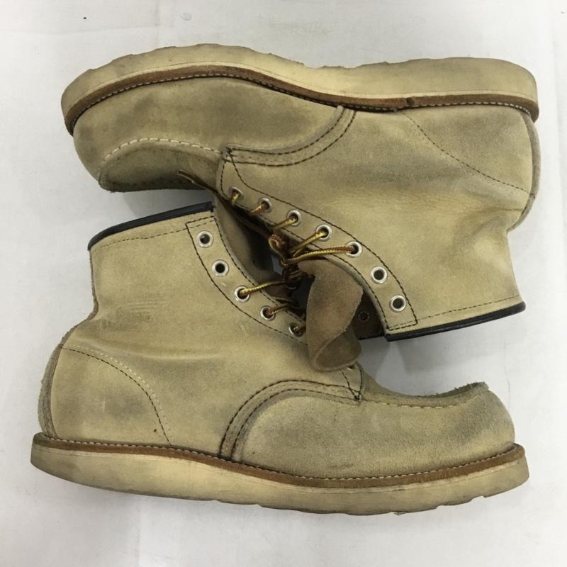レッドウィング RED WING ブーツ ショートブーツ 8173 6インチクラシックモックトゥ USA8.5E US：8.5 ロゴ、文字 ベージュ / ベージュ / beige メンズ USED 古着 中古 10160834