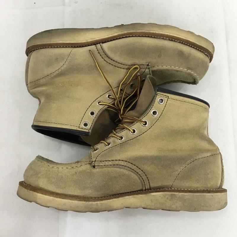 レッドウィング RED WING ブーツ ショートブーツ 8173 6インチクラシックモックトゥ USA8.5E US：8.5 ロゴ、文字 ベージュ / ベージュ / beige メンズ USED 古着 中古 10160834