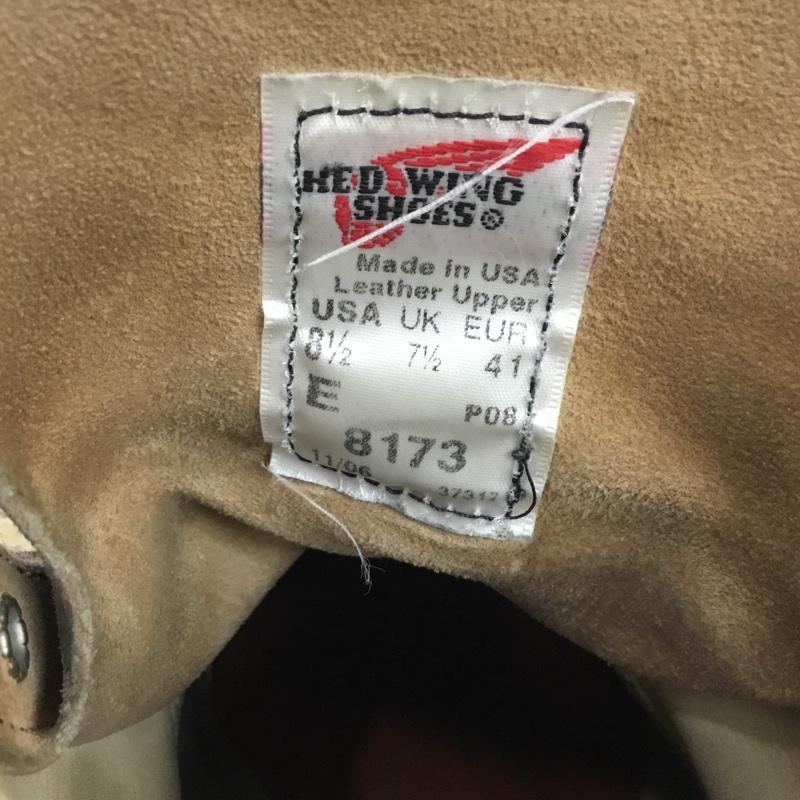 レッドウィング RED WING ブーツ ショートブーツ 8173 6インチクラシックモックトゥ USA8.5E US：8.5 ロゴ、文字 ベージュ / ベージュ / beige メンズ USED 古着 中古 10160834