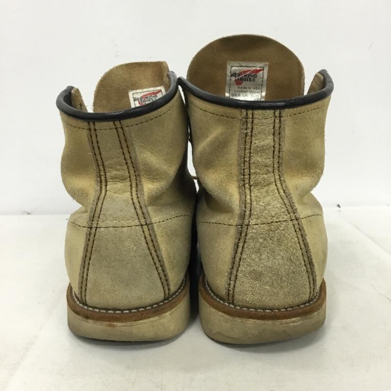 レッドウィング RED WING ブーツ ショートブーツ 8173 6インチクラシックモックトゥ USA8.5E US：8.5 ロゴ、文字 ベージュ / ベージュ / beige メンズ USED 古着 中古 10160834