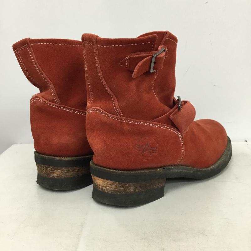 アルファインダストリー Alpha Industries ブーツ エンジニアブーツ ショート丈 28cm 28.0cm ロゴ、文字 赤 / レッド / red メンズ USED 古着 中古 10160835